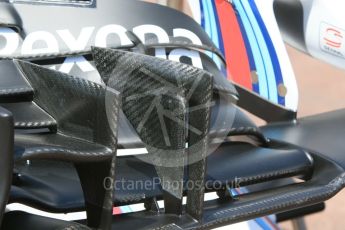 World © Octane Photographic Ltd. Williams Martini Racing, Williams Mercedes FW38 – front wing. Wednesday 25th May 2016, F1 Monaco GP Paddock, Monaco, Monte Carlo. Digital Ref :1559CB7D9827