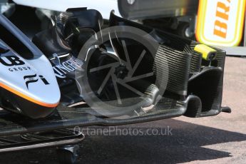World © Octane Photographic Ltd. Sahara Force India VJM09 - front wing. Wednesday 25th May 2016, F1 Monaco GP Paddock, Monaco, Monte Carlo. Digital Ref :1559CB7D9851