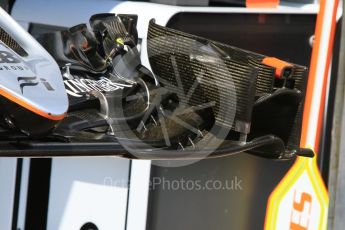 World © Octane Photographic Ltd. Sahara Force India VJM09 - front wing. Wednesday 25th May 2016, F1 Monaco GP Paddock, Monaco, Monte Carlo. Digital Ref :1559CB7D9853