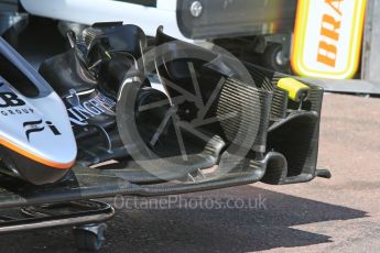 World © Octane Photographic Ltd. Sahara Force India VJM09 - front wing. Wednesday 25th May 2016, F1 Monaco GP Paddock, Monaco, Monte Carlo. Digital Ref :1559CB7D9854