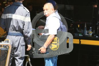 World © Octane Photographic Ltd. Renault Sport F1 Team RS16 - FIA scrutineer. Wednesday 25th May 2016, F1 Monaco GP Paddock, Monaco, Monte Carlo. Digital Ref :1559CB7D9865