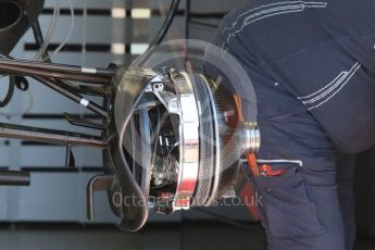 World © Octane Photographic Ltd. Scuderia Toro Rosso STR11 – front suspension and brakes. Wednesday 25th May 2016, F1 Monaco GP Paddock, Monaco, Monte Carlo. Digital Ref :1559CB7D9896