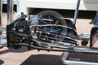 World © Octane Photographic Ltd. McLaren Honda MP4-31 – front wing. Wednesday 25th May 2016, F1 Monaco GP Paddock, Monaco, Monte Carlo. Digital Ref :1559CB7D9928