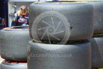 World © Octane Photographic Ltd. Pirelli Soft and Supersoft tyres. Wednesday 25th May 2016, F1 Monaco GP Paddock, Monaco, Monte Carlo. Digital Ref :1559CB7D9965