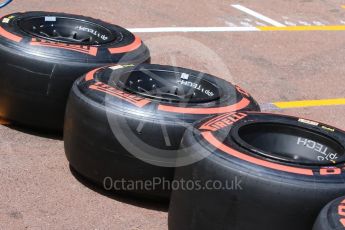 World © Octane Photographic Ltd. Scuderia Toro Rosso and Pirelli Supersoft tyres. Wednesday 25th May 2016, F1 Monaco GP Paddock, Monaco, Monte Carlo. Digital Ref :1559CB7D9969