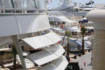World © Octane Photographic Ltd. Yachts in the harbour. Wednesday 25th May 2016, F1 Monaco GP Paddock, Monaco, Monte Carlo. Digital Ref :1559CB7D9983