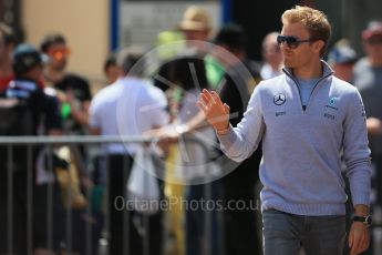 World © Octane Photographic Ltd. Mercedes AMG Petronas W07 Hybrid – Nico Rosberg. Wednesday 25th May 2016, F1 Monaco GP Paddock, Monaco, Monte Carlo. Digital Ref :1559LB1D4125
