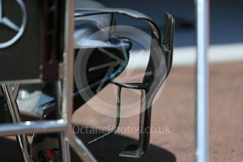 World © Octane Photographic Ltd. Mercedes AMG Petronas W07 Hybrid – turning vanes. Wednesday 25th May 2016, F1 Monaco GP Paddock, Monaco, Monte Carlo. Digital Ref :1559LB1D4140