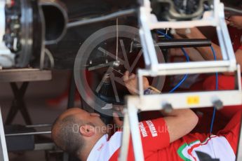 World © Octane Photographic Ltd. Scuderia Ferrari SF16-H under build. Wednesday 25th May 2016, F1 Monaco GP Paddock, Monaco, Monte Carlo. Digital Ref :1559LB1D4160