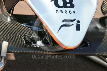 World © Octane Photographic Ltd. Sahara Force India VJM09 - nose. Wednesday 25th May 2016, F1 Monaco GP Paddock, Monaco, Monte Carlo. Digital Ref :1559LB1D4243