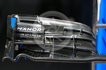 World © Octane Photographic Ltd. Manor Racing MRT05 - front wing. Wednesday 25th May 2016, F1 Monaco GP Paddock, Monaco, Monte Carlo. Digital Ref :1559LB1D4369