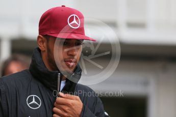 World © Octane Photographic Ltd. Mercedes AMG Petronas W07 Hybrid – Lewis Hamilton. Sunday 29th May 2016, F1 Monaco GP Paddock, Monaco, Monte Carlo. Digital Ref : 1572LB1D0897