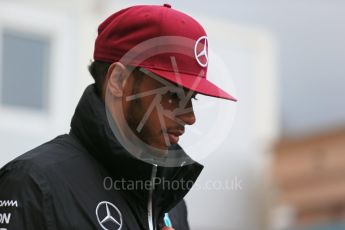 World © Octane Photographic Ltd. Mercedes AMG Petronas W07 Hybrid – Lewis Hamilton. Sunday 29th May 2016, F1 Monaco GP Paddock, Monaco, Monte Carlo. Digital Ref : 1572LB1D0904