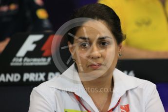 World © Octane Photographic Ltd. F1 Monaco GP FIA Team Personnel Press Conference, Monaco, Monte Carlo, Thursday 26th May 2016. Sauber F1 Team Principal - Monisha Kaltenborn. Digital Ref : 1563LB1D7909