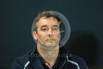 World © Octane Photographic Ltd. F1 Monaco GP FIA Team Personnel Press Conference, Monaco, Monte Carlo, Thursday 26th May 2016. Scuderia Toro Rosso Technical Director - James Key. Digital Ref : 1563LB1D7921