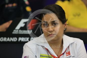 World © Octane Photographic Ltd. F1 Monaco GP FIA Team Personnel Press Conference, Monaco, Monte Carlo, Thursday 26th May 2016. Sauber F1 Team Principal - Monisha Kaltenborn. Digital Ref : 1563LB1D7931