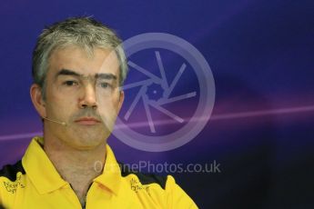 World © Octane Photographic Ltd. F1 Monaco GP FIA Team Personnel Press Conference, Monaco, Monte Carlo, Thursday 26th May 2016. Renault Sport F1 Team Chassis Technical Director – Nick Chester. Digital Ref : 1563LB1D7943