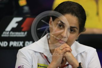 World © Octane Photographic Ltd. F1 Monaco GP FIA Team Personnel Press Conference, Monaco, Monte Carlo, Thursday 26th May 2016. Sauber F1 Team Principal - Monisha Kaltenborn. Digital Ref : 1563LB1D8049