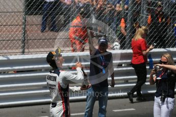 World © Octane Photographic Ltd. Russian Time celebrating Artem Markelov's win. Friday 27th May 2016, GP2 Race 1 parc ferme, Monaco, Monte Carlo. Digital Ref :1566CB1D8842