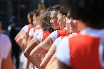 World © Octane Photographic Ltd. TAG Heuer grid girls. Friday 27th May 2016, GP2 Race 1, Monaco, Monte Carlo. Digital Ref :1566CB7D1220