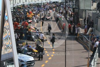 World © Octane Photographic Ltd. Reflection of the pit lane in the new race control building. Friday 27th May 2016, GP2 Race 1, Monaco, Monte Carlo. Digital Ref :1566CB7D1303