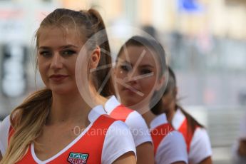 World © Octane Photographic Ltd. TAG Heuer grid girls. Friday 27th May 2016, GP2 Race 1, Monaco, Monte Carlo. Digital Ref :1566CB7D1368