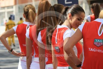 World © Octane Photographic Ltd. TAG Heuer grid girls. Friday 27th May 2016, GP2 Race 1, Monaco, Monte Carlo. Digital Ref :1566CB7D1380