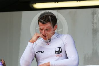 World © Octane Photographic Ltd. Racing Engineering - GP2/11 – Jordan King thinking about his race retirement. Friday 27th May 2016, GP2 Race 1, Monaco, Monte Carlo. Digital Ref :1566CB7D1661