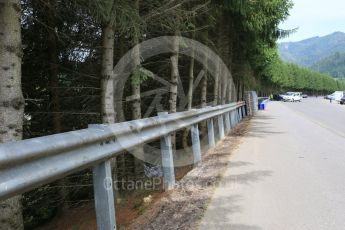 World © Octane Photographic Ltd. West loop of the old Osterreichring circuit - old armco still in place on the old Flatschach series of sweeping curves. Thursday 30th June 2016, F1 Austrian GP, Red Bull Ring, Spielberg, Austria. Digital Ref : 1597CB5D2446