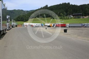 World © Octane Photographic Ltd. West loop of the old Osterreichring circuit - The old Dr.Tiroch Kurve now used as a truck park. Thursday 30th June 2016, F1 Austrian GP, Red Bull Ring, Spielberg, Austria. Digital Ref : 1597CB5D2460