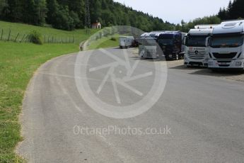 World © Octane Photographic Ltd. West loop of the old Osterreichring circuit - The old Dr.Tiroch Kurve now used as a truck park. Thursday 30th June 2016, F1 Austrian GP, Red Bull Ring, Spielberg, Austria. Digital Ref : 1597CB5D2462