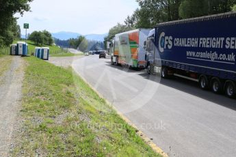 World © Octane Photographic Ltd. West loop of the old Osterreichring circuit - The old Dr.Tiroch Kurve now used as a truck park. Thursday 30th June 2016, F1 Austrian GP, Red Bull Ring, Spielberg, Austria. Digital Ref : 1597CB5D2470