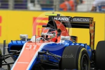 World © Octane Photographic Ltd. Manor Racing MRT05 – Esteban Ocon. Saturday 17th September 2016, F1 Singapore GP Practice 3, Marina Bay Circuit, Singapore. Digital Ref : 1720CB1D6218