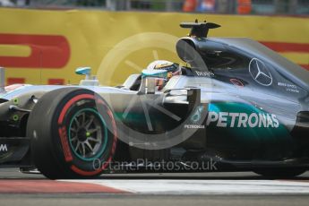 World © Octane Photographic Ltd. Mercedes AMG Petronas W07 Hybrid – Lewis Hamilton recovering to the track after his off at turn 7. Saturday 17th September 2016, F1 Singapore GP Practice 3, Marina Bay Circuit, Singapore. Digital Ref : 1720CB1D6427