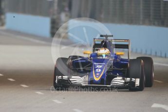 World © Octane Photographic Ltd. Sauber F1 Team C35 – Marcus Ericsson. Saturday 17th September 2016, F1 Singapore GP Practice 3, Marina Bay Circuit, Singapore. Digital Ref : 1720CB1D6435