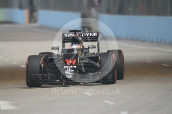 World © Octane Photographic Ltd. McLaren Honda MP4-31 – Fernando Alonso. Saturday 17th September 2016, F1 Singapore GP Practice 3, Marina Bay Circuit, Singapore. Digital Ref : 1720CB1D6520