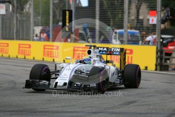 World © Octane Photographic Ltd. Williams Martini Racing, Williams Mercedes FW38 – Felipe Massa. Saturday 17th September 2016, F1 Singapore GP Practice 3, Marina Bay Circuit, Singapore. Digital Ref : 1720CB5D5877