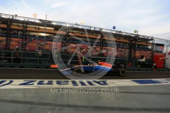 World © Octane Photographic Ltd. Manor Racing MRT05 – Esteban Ocon. Saturday 17th September 2016, F1 Singapore GP Practice 3, Marina Bay Circuit, Singapore. Digital Ref : 1720LB2D0085