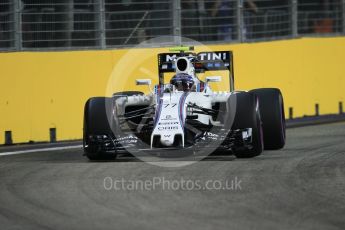 World © Octane Photographic Ltd. Williams Martini Racing, Williams Mercedes FW38 – Valtteri Bottas. Saturday 17th September 2016, F1 Singapore GP Qualifying, Marina Bay Circuit, Singapore. Digital Ref :1721CB1D6729