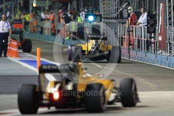 World © Octane Photographic Ltd. Renault Sport F1 Team RS16 – Jolyon Palmer and Kevin Magnussen. Saturday 17th September 2016, F1 Singapore GP Qualifying, Marina Bay Circuit, Singapore. Digital Ref :1721CB1D6765