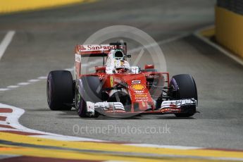 World © Octane Photographic Ltd. Scuderia Ferrari SF16-H – Sebastian Vettel. Saturday 17th September 2016, F1 Singapore GP Qualifying, Marina Bay Circuit, Singapore. Digital Ref :1721CB1D6896
