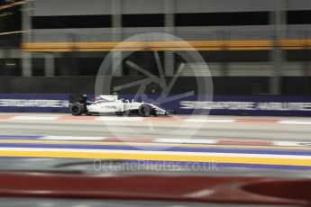 World © Octane Photographic Ltd. Williams Martini Racing, Williams Mercedes FW38 – Valtteri Bottas. Saturday 17th September 2016, F1 Singapore GP Qualifying, Marina Bay Circuit, Singapore. Digital Ref :1721CB5D5968