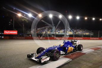 World © Octane Photographic Ltd. Sauber F1 Team C35 – Marcus Ericsson. Saturday 17th September 2016, F1 Singapore GP Qualifying, Marina Bay Circuit, Singapore. Digital Ref :1721LB2D0393