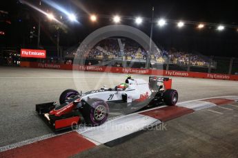 World © Octane Photographic Ltd. Haas F1 Team VF-16 - Esteban Gutierrez. Saturday 17th September 2016, F1 Singapore GP Qualifying, Marina Bay Circuit, Singapore. Digital Ref :1721LB2D0431