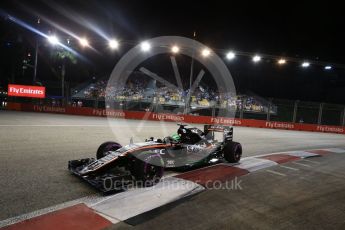 World © Octane Photographic Ltd. Sahara Force India VJM09 - Nico Hulkenberg. Saturday 17th September 2016, F1 Singapore GP Qualifying, Marina Bay Circuit, Singapore. Digital Ref :1721LB2D0455