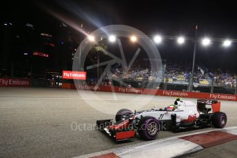 World © Octane Photographic Ltd. Haas F1 Team VF-16 - Esteban Gutierrez. Saturday 17th September 2016, F1 Singapore GP Qualifying, Marina Bay Circuit, Singapore. Digital Ref: 1721LB2D0520