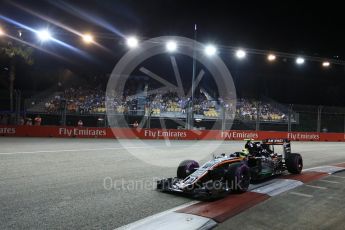 World © Octane Photographic Ltd. Sahara Force India VJM09 - Sergio Perez. Saturday 17th September 2016, F1 Singapore GP Qualifying, Marina Bay Circuit, Singapore. Digital Ref :1721LB2D0529