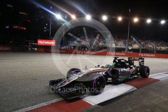 World © Octane Photographic Ltd. Sahara Force India VJM09 - Nico Hulkenberg. Saturday 17th September 2016, F1 Singapore GP Qualifying, Marina Bay Circuit, Singapore. Digital Ref :1721LB2D0541