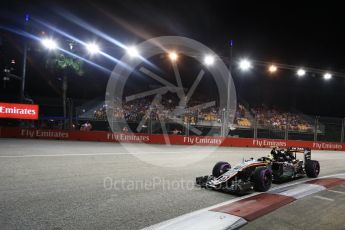World © Octane Photographic Ltd. Sahara Force India VJM09 - Sergio Perez. Saturday 17th September 2016, F1 Singapore GP Qualifying, Marina Bay Circuit, Singapore. Digital Ref :1721LB2D0701