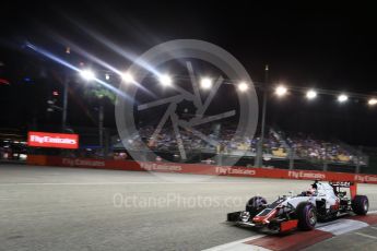 World © Octane Photographic Ltd. Haas F1 Team VF-16 – Romain Grosjean. Saturday 17th September 2016, F1 Singapore GP Qualifying, Marina Bay Circuit, Singapore. Digital Ref :1721LB2D0779
